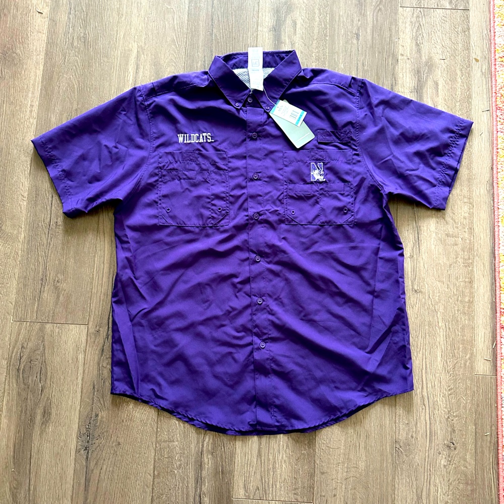 WILDCATS Men’s Purple Button Up T Shirt